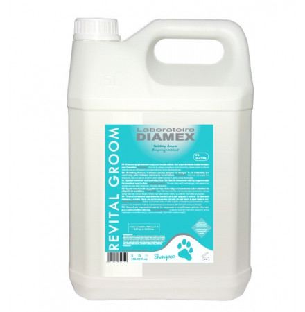 Diamex Shampooing Revital Groom 5l. Shampooing pour chien. Pour les poils abîmés.