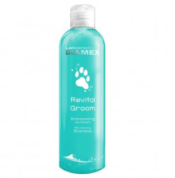 Diamex Shampooing Revital Groom 250 ml. Shampooing pour chien. Pour les poils abîmés. Action grasse et démêlante.