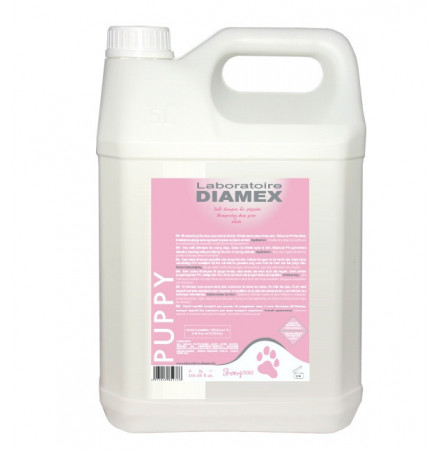 Diamex Shampooing Puppy 5l. Shampooing pour chiot et jeune chien. Au PH équilibré.