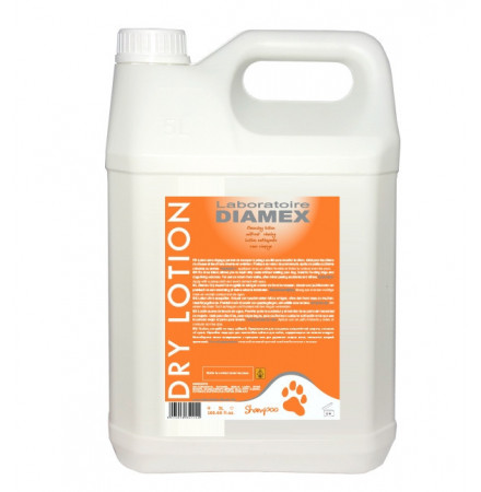 Diamex Lotion Dry 5l. Shampooing pour chien sans rinçage.