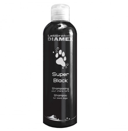 Diamex Shampooing Super Black 250 Ml. Shampooing pour chien noir. Redonne couleur et brillance.