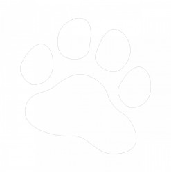 Stickers Patte 20cm Blanc