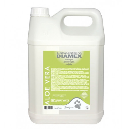 Diamex Shampooing Aloe Vera 5l. Shampooing pour chien. Pouvoir nourrissant.