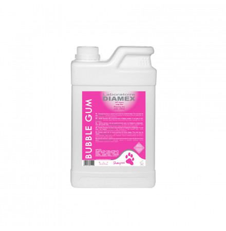 Diamex Shampooing Bubble Gum 1l. Shampooing pour chien. Tout type de poil. Pouvoir lavant.