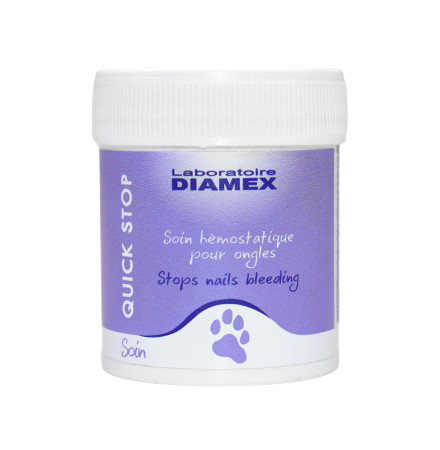 Diamex Quick Stop 15 Gr, soin des ongles, permet d'arrêter rapidement le saignement de l'ongle du chien