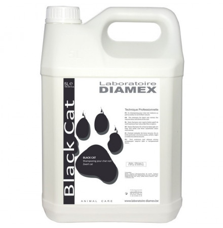 Diamex Shampooing Black Cat 5l. Shampooing pour chat au pelage noir. Ravive la couleur.