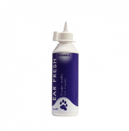 Diamex Ear Fresh 24gr. Soin des oreilles pour chien. Réduit les mauvaises odeurs. Facilite l'épilation. Garde l'oreille sèche.