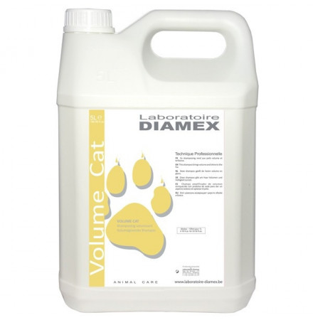 Diamex Shampooing Volum Cat 5l. shampooing pour chat à poil long. Redonne volume et brillance