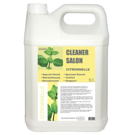 Diamex Cleaner Salon Citronnelle 5l. Produit d'entretien. Permet de rafraichir et de désodoriser vos locaux